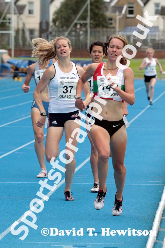 Steph Twell wins the 1500 metres beating Amy Campbell at the Scottish Championships, Scotstoun  Stadium, Glasgow.